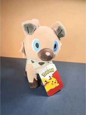 NWT! Pokemon 8in Jazwares 2024 Rockruff Plush Stuffed Toy Brand New